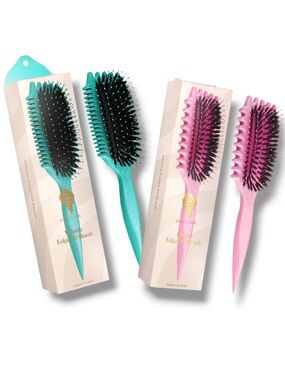 Bounce Curl Duo Bundle Pink Define Edgelift + Teal Volume Defining Hairbrushes